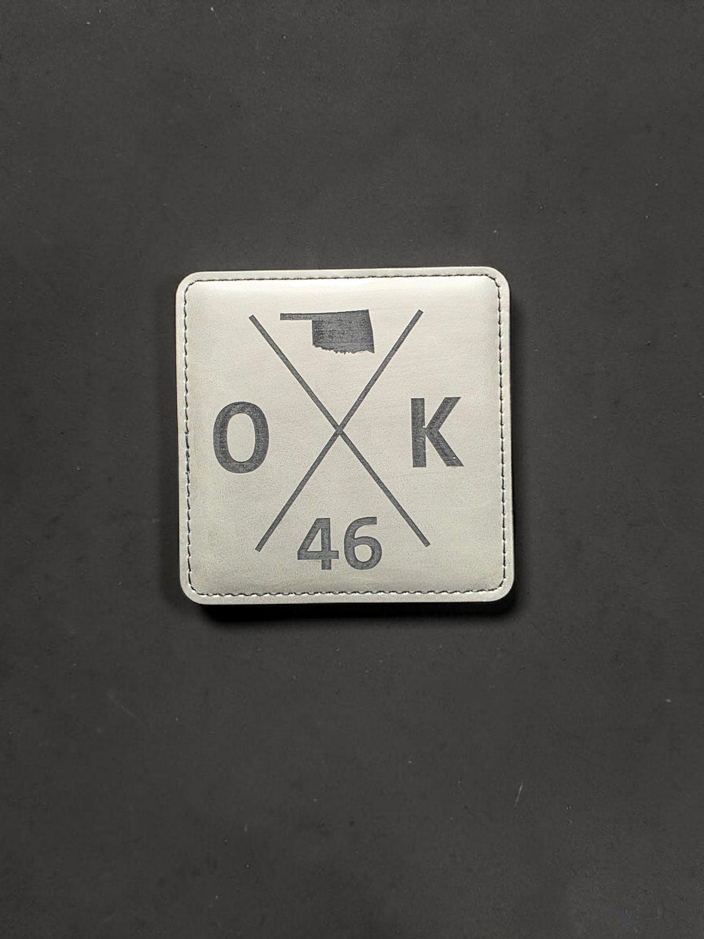 OK State Leatherette Coaster