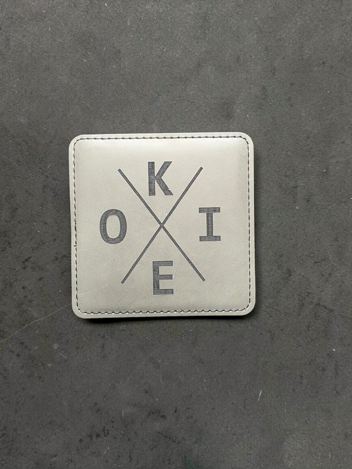 OKIE Cross Leatherette Coaster