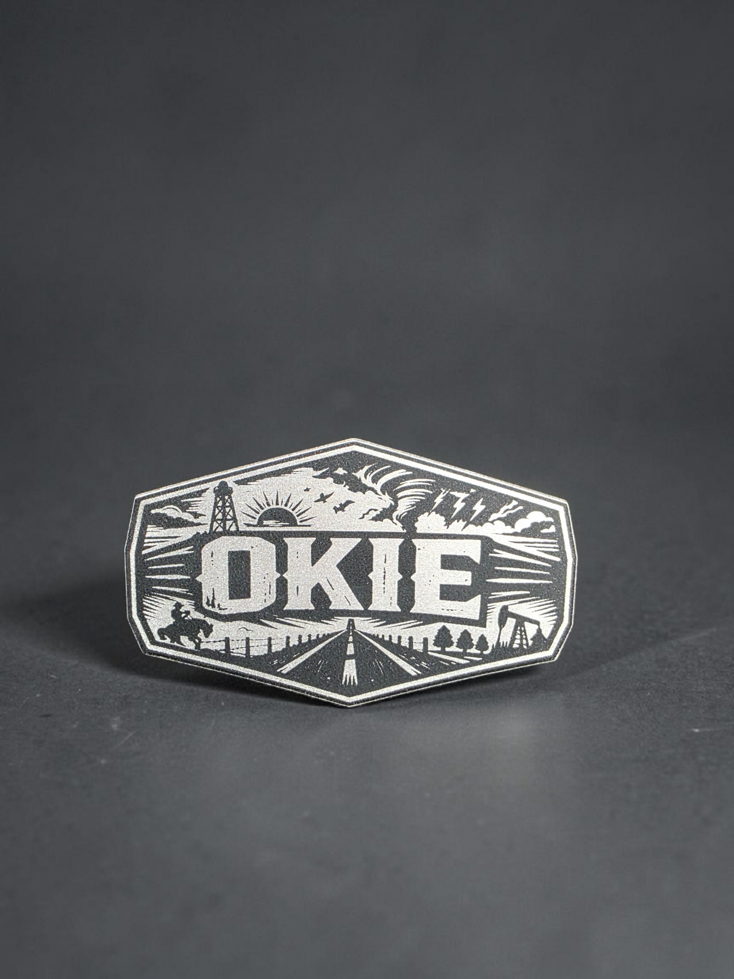 OKIE Road Patch Black and Silver