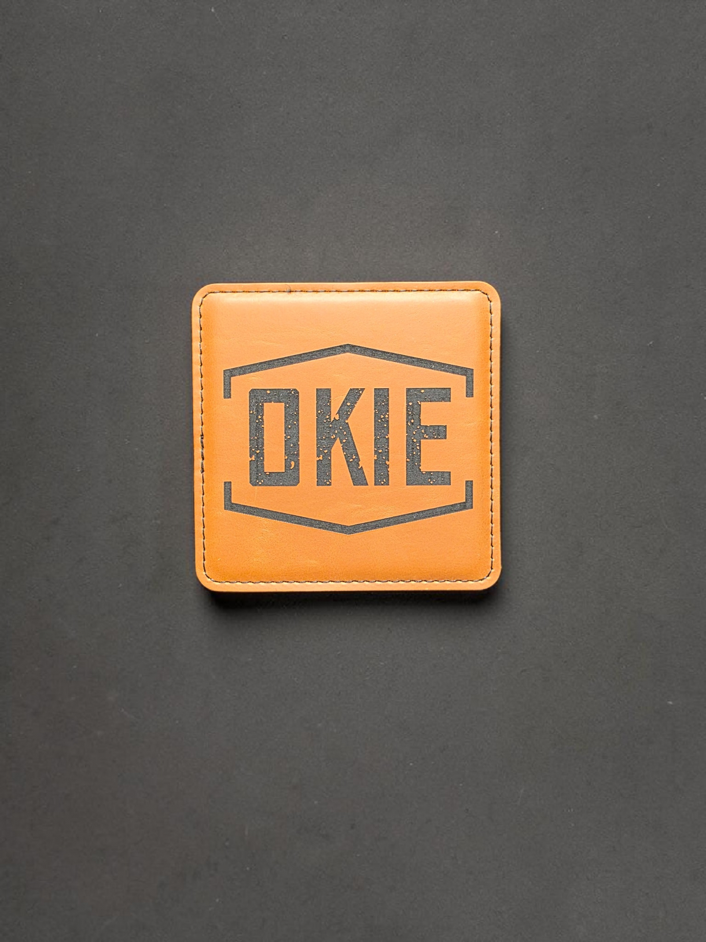 OKIE Hex Leatherette Coaster Rawhide