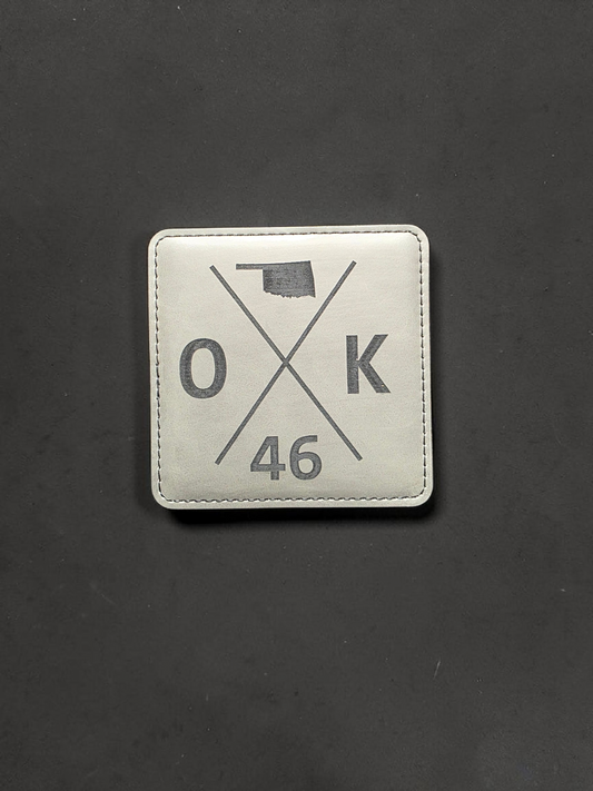 OK State Leatherette Coaster