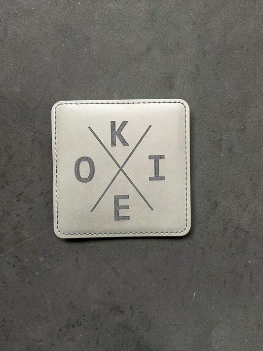 OKIE Cross Leatherette Coaster