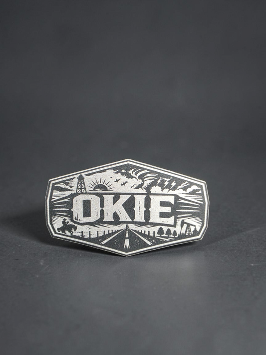 OKIE Road Patch Black and Silver
