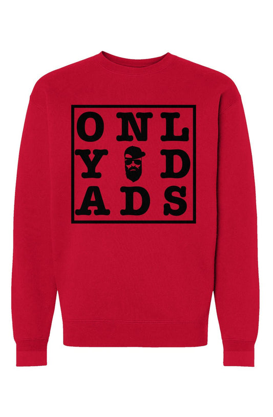 Heavyweight Crewneck - Only Dads Word Search - Black